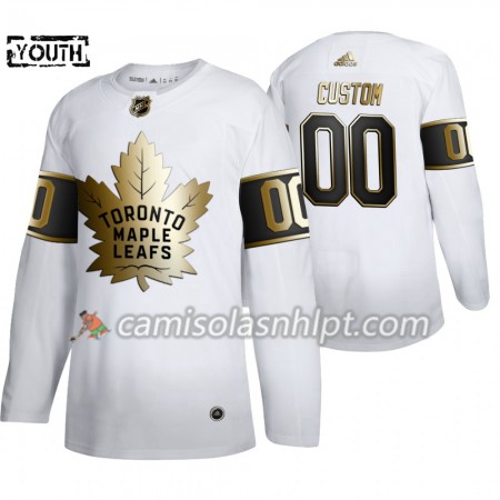 Camisola Toronto Maple Leafs Personalizado Adidas 2019-2020 Golden Edition Branco Authentic - Criança